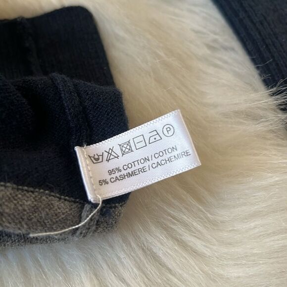 Lisa Todd Skip A Beat Multi-Stripe Cotton Cashmere Sweater w/ Embroidered Hearts - Picture 3 of 8